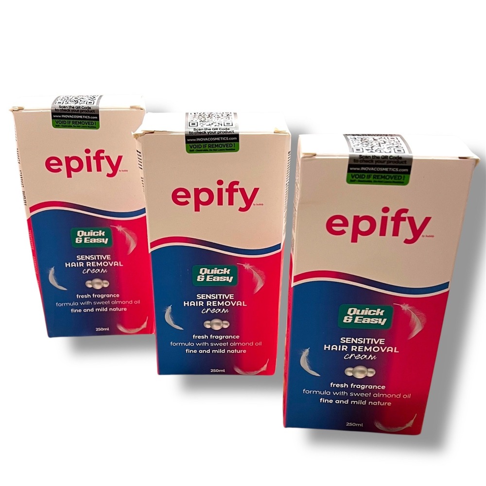 Epify Quick & Easy Sensitive Hair Removal Cream Fresh w/ Sweet‎ Almond Oil 250ml